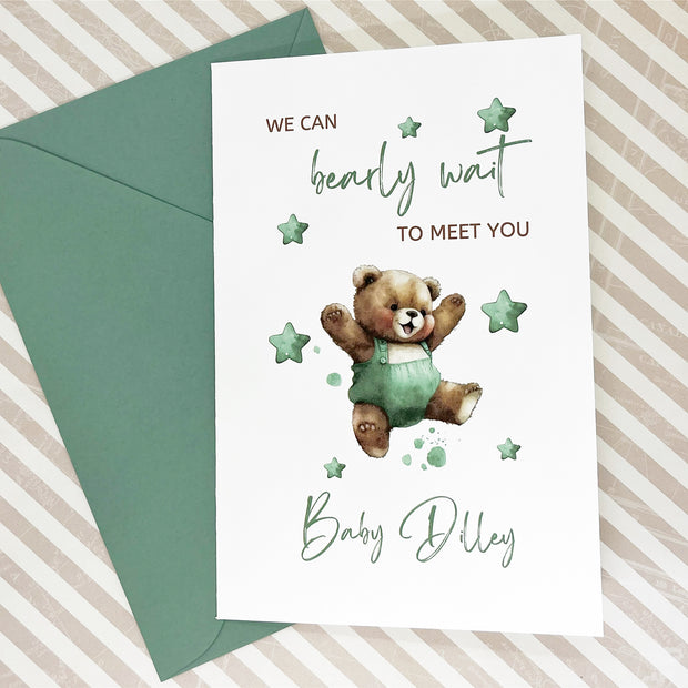 We can bearly wait to meet you baby shower card The Paper Angel