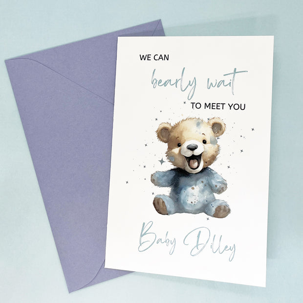 We Can Bearly Wait to Meet You Baby Boy Shower Card The Paper Angel
