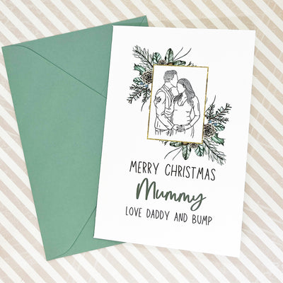 Pregnant Wife Christmas Card The Paper Angel