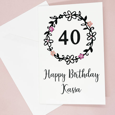 Personalised 40th Birthday Card for Her The Paper Angel