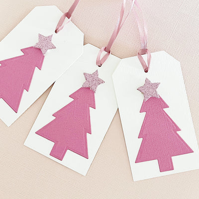 Pink Christmas Tree Gift Tags The Paper Angel