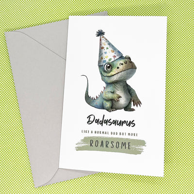 Cute Dadasaurus Dinosaur Dad Birthday Card The Paper Angel