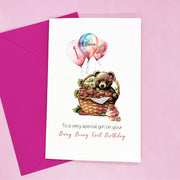 Berry First Birthday Card Personalised for Baby Girl The Paper Angel