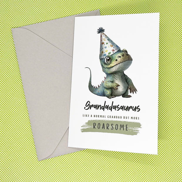 Grandad Dinosaur Birthday Card The Paper Angel