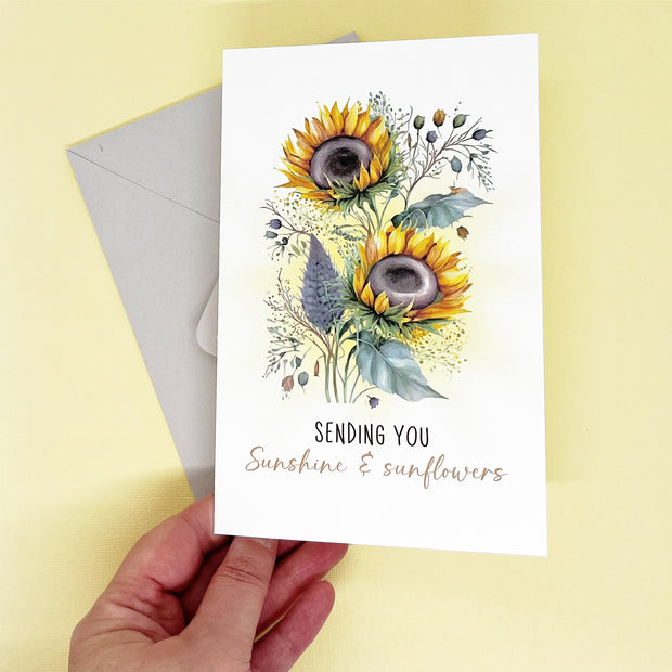 Sending you Sunshine and Sunflowers Thinking of You Card The Paper Angel
