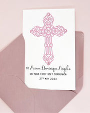 Personalised On Your First Holy Communion Card Handmade The Paper Angel 