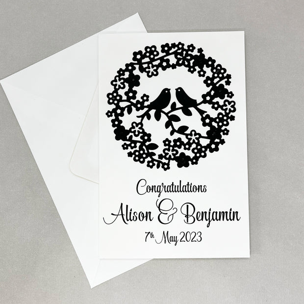 Black and White Personalised Wedding Congratulations Card The Paper Angel 
