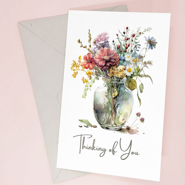 Thinking of You Flower Card The Paper Angel