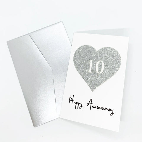 Personalised 10th Wedding Anniversary Card Handmade The Paper Angel