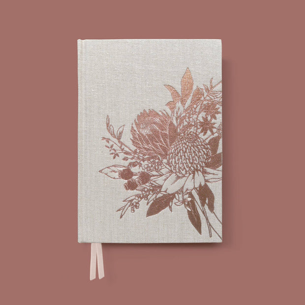 Waratah Linen Hardcover Journal (Lined) Typoflora