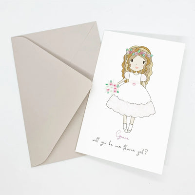 Personalised flower girl card handmade The Paper Angel