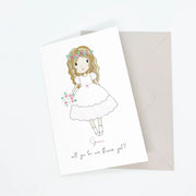 Personalised flower girl card handmade The Paper Angel