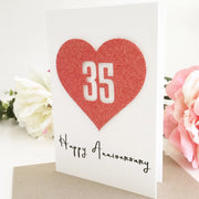 Handmade 35th Wedding Anniversary Card The Paper Angel