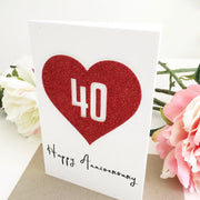 Handmade 40th Wedding Anniversary Card The Paper Angel