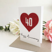 Handmade 40th Wedding Anniversary Card The Paper Angel
