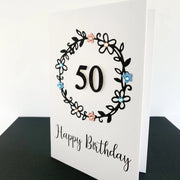 Handmade 50th Birthday Card for Her The Paper Angel