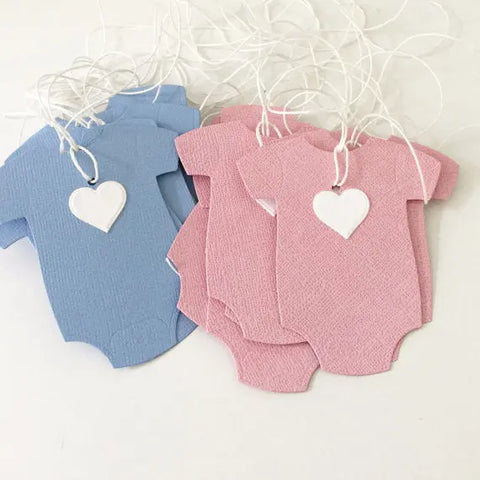 Handmade Baby Bodysuit Shaped Shower Tags Set of 10 The Paper Angel