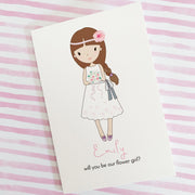 Personalised Flower girl Card Handmade The Paper Angel