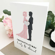 Personalised Bride and Groom Wedding Card Blush Pink The Paper Angel