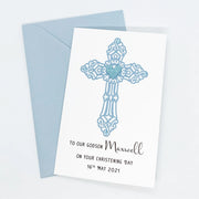 Personalised Christening Card for Godson The Paper Angel