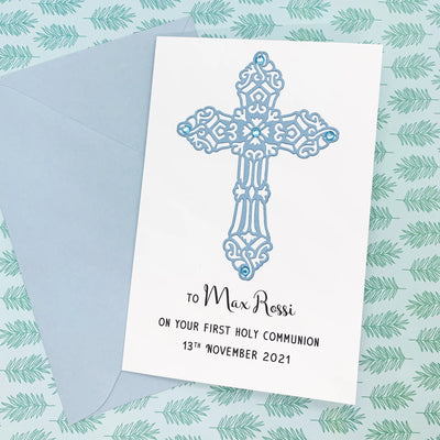 Personalised First Holy Communion Card for Boy The Paper Angel