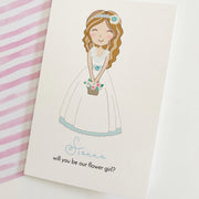 Handmade flower girl card personalised proposal card The Paper Angel