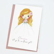 Personalised Flower Girl Proposal Card Blonde Hair The Paper Angel