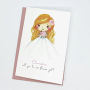 Personalised Flower Girl Proposal Card Blonde Hair The Paper Angel