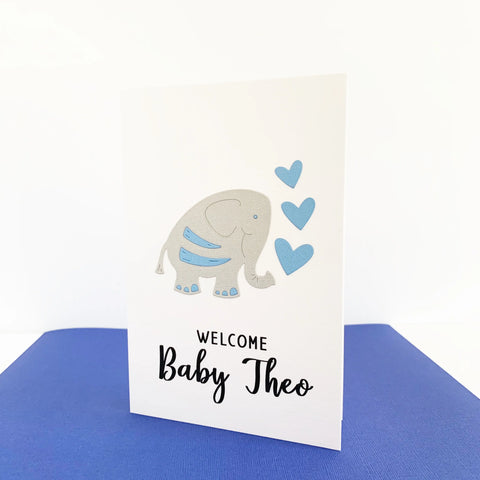 Personalised New Baby Boy Card The Paper Angel