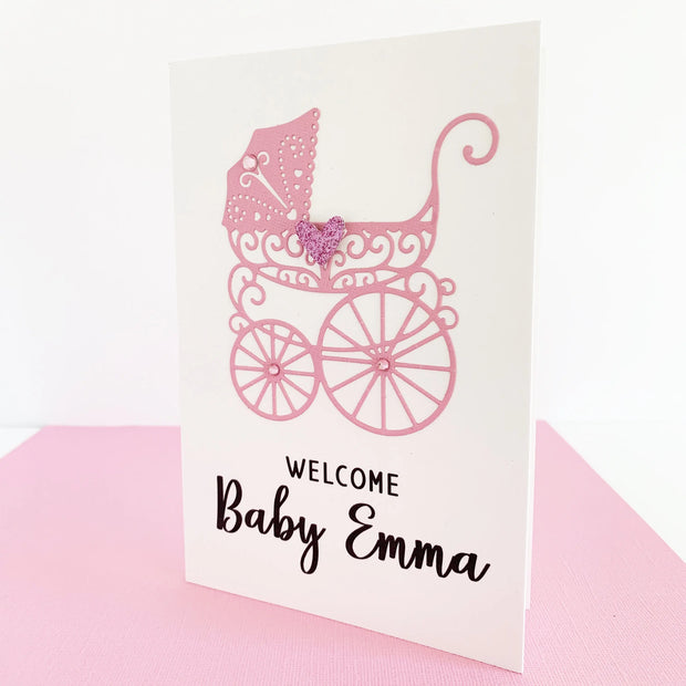 Personalised New Baby Girl Card The Paper Angel