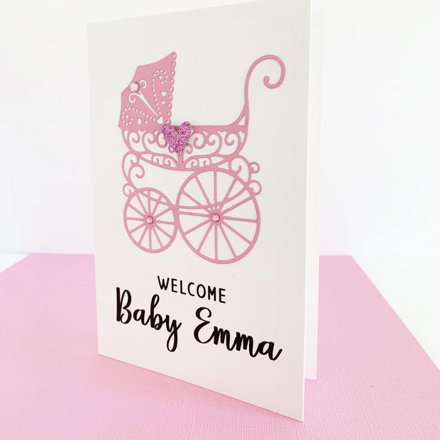Personalised New Baby Girl Card The Paper Angel