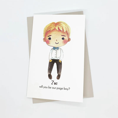 Personalised Page Boy Proposal Card Handmade The Paper Angel