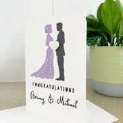 Personalised bride and groom wedding card The Paper Angel