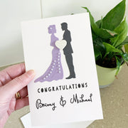 Personalised bride and groom wedding card The Paper Angel