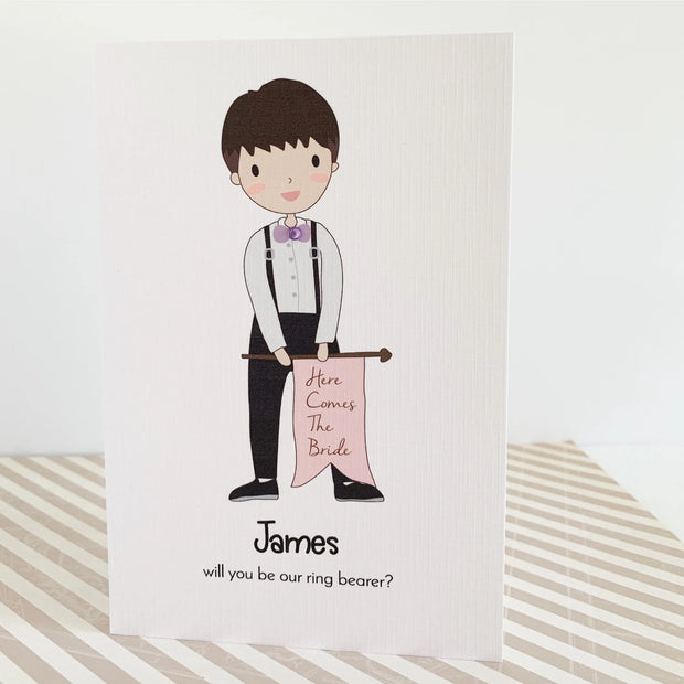 Here Comes The Bride Page Boy Card Handmade The Paper Angel