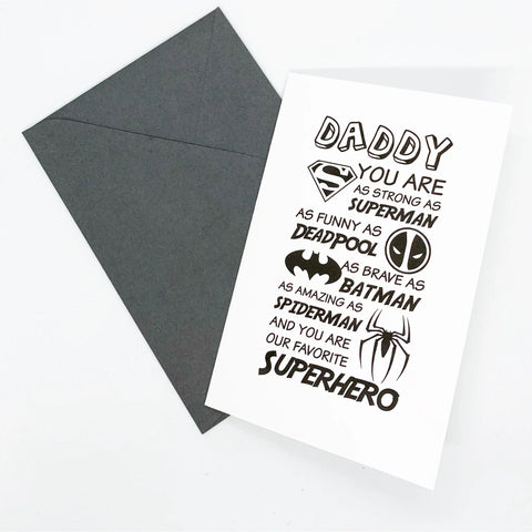 Superhero Dad Card The Paper Angel