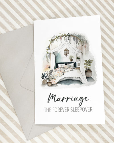 Funny Wedding Card Marriage The Forever Sleepover The Paper Angel 