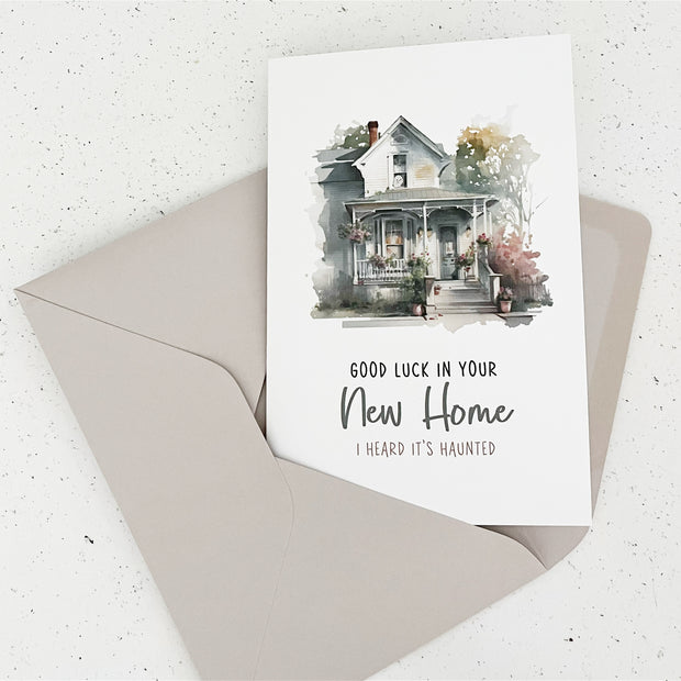 Heard its Haunted Funny New Home Card The Paper Angel