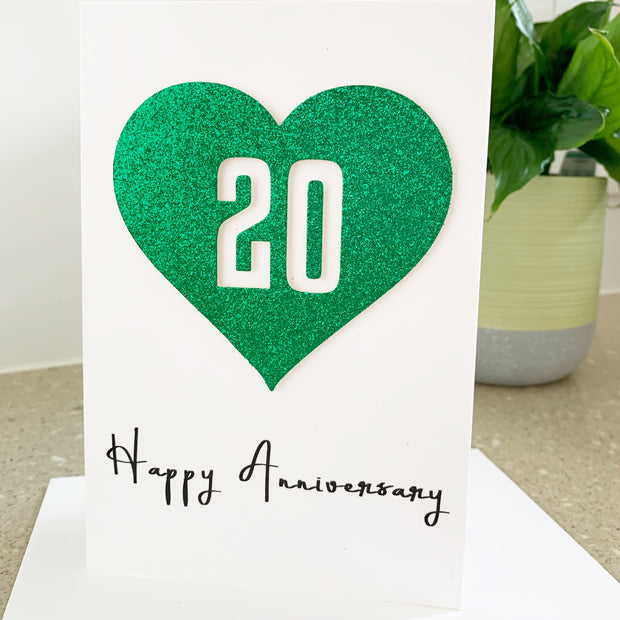 20th Wedding Anniversary Card The Paper Angel