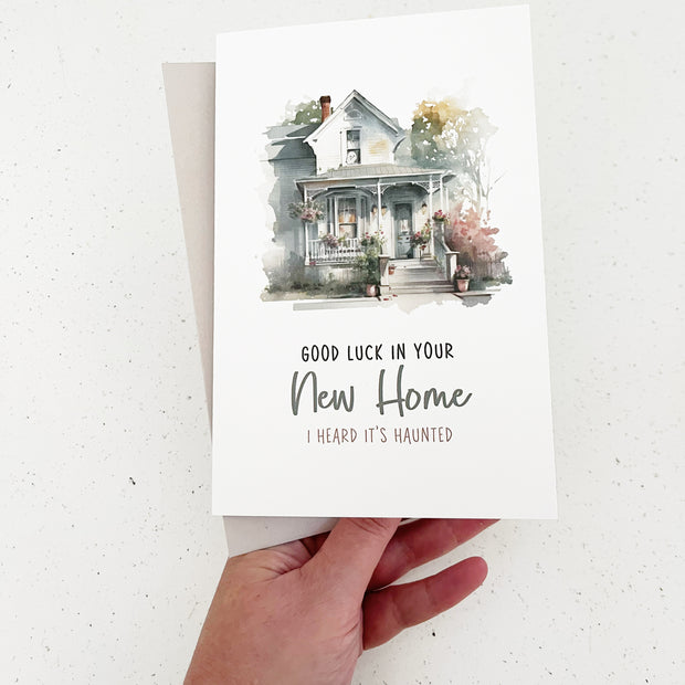 Heard its Haunted Funny New Home Card The Paper Angel