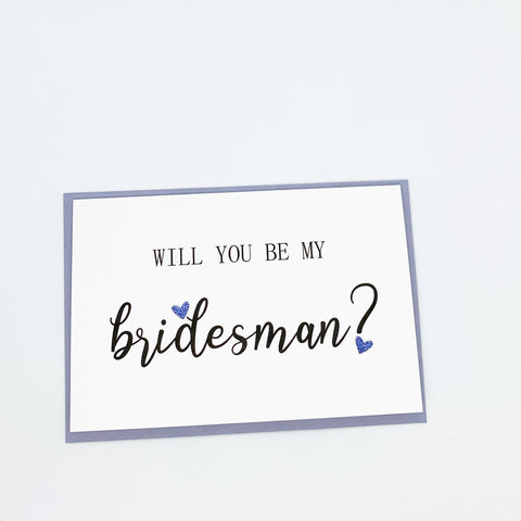 Male Bridesmaid Proposal Card The Paper Angel