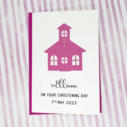 Personalised Baby Girl Christening Card The Paper Angel 