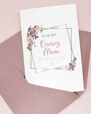 Bonus Mum Mothers Day Card for Step Mum The Paper Angel 