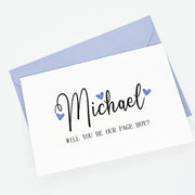 Personalised page boy card The Paper Angel