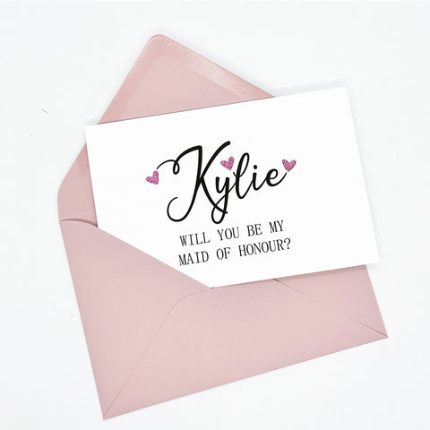 Personalised Maid of Honour Proposal Card The Paper Angel