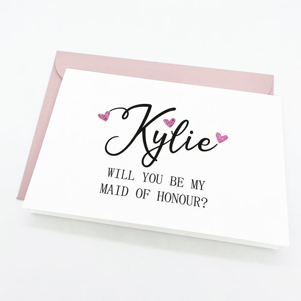Personalised Maid of Honour Proposal Card The Paper Angel