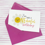 Daisy Onederful First Birthday Card Girl Personalised The Paper Angel