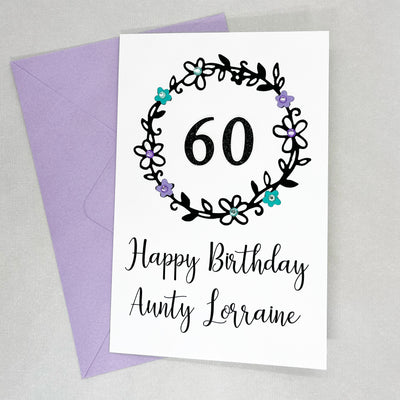 Personalised Happy 60th Birthday Card Female The Paper Angel